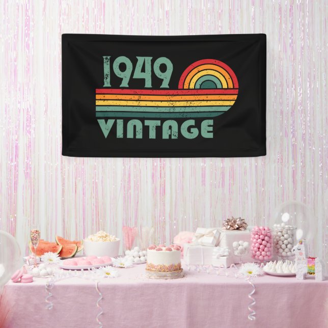 Personalized vintage 75th birthday gifts banner (Party)
