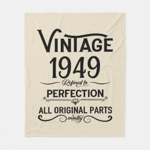 Personalized vintage 75th birthday gifts black fleece blanket
