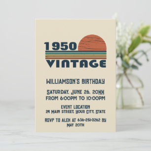 Personalized vintage 75th birthday invitation