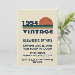 Personalized vintage 75th birthday invitation
