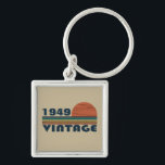 Personalized vintage 75th birthday keychain<br><div class="desc">You can add some originality to your wardrobe collection with this vintage classic birthday graphic design with awesome typography font lettering, It is a great gift for men, women, husbands, wife, girlfriend, and a boyfriend who will love this one-of-a-kind artwork. The best amazing and funny holiday present for your happy...</div>