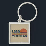 Personalized vintage 75th birthday keychain<br><div class="desc">You can add some originality to your wardrobe collection with this vintage classic birthday graphic design with awesome typography font lettering, It is a great gift for men, women, husbands, wife, girlfriend, and a boyfriend who will love this one-of-a-kind artwork. The best amazing and funny holiday present for your happy...</div>