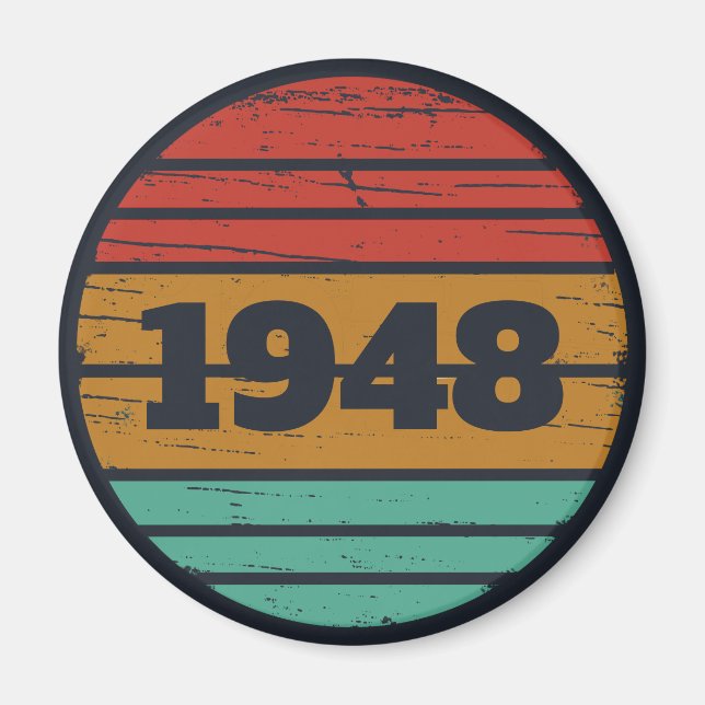 personalized vintage 75th birthday magnet (Front)