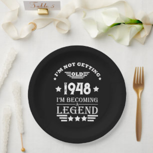 Personalized vintage 75th birthday  paper plate