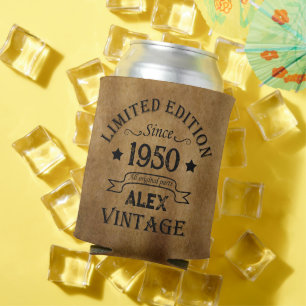 Personalized vintage 75th birthday party can cooler