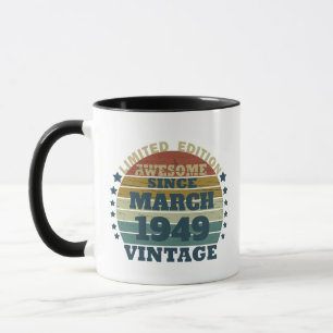 Personalized vintage 75th birthday party mug