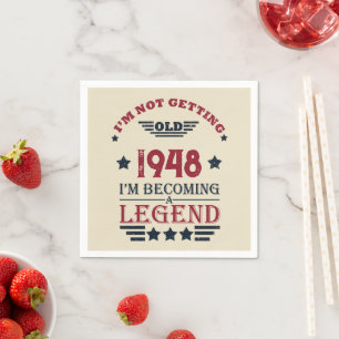 Personalized vintage 75th birthday party napkin