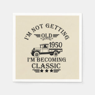 Personalized vintage 75th birthday party napkin