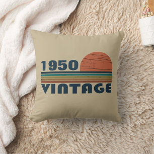 Personalized vintage 75th birthday throw pillow