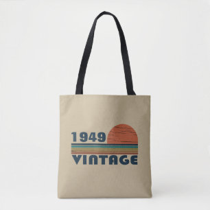 Personalized vintage 75th birthday tote bag