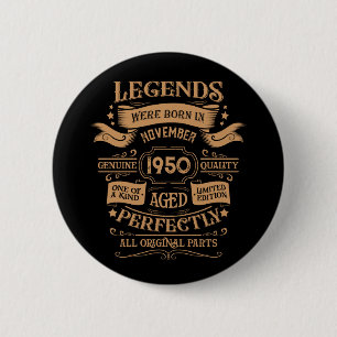 Personalized vintage 75th birthday whiskey themed 2 inch round button