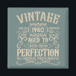 Personalized vintage 75th birthday whiskey themed magnet<br><div class="desc">Make your birthday special with this unique design. Add a touch of sophisticated elegance to your birthday celebration with our exquisite, one-of-a-kind designs. These graphics bring sophistication and originality to any product, creating a memorable and stylish gift. They are perfect for those who appreciate a touch of timeless glamour on...</div>
