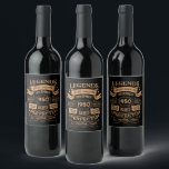 Personalized vintage 75th birthday whiskey themed wine label<br><div class="desc">Make your birthday special with this unique design. Add a touch of sophisticated elegance to your birthday celebration with our exquisite, one-of-a-kind designs. These graphics bring sophistication and originality to any product, creating a memorable and stylish gift. They are perfect for those who appreciate a touch of timeless glamour on...</div>