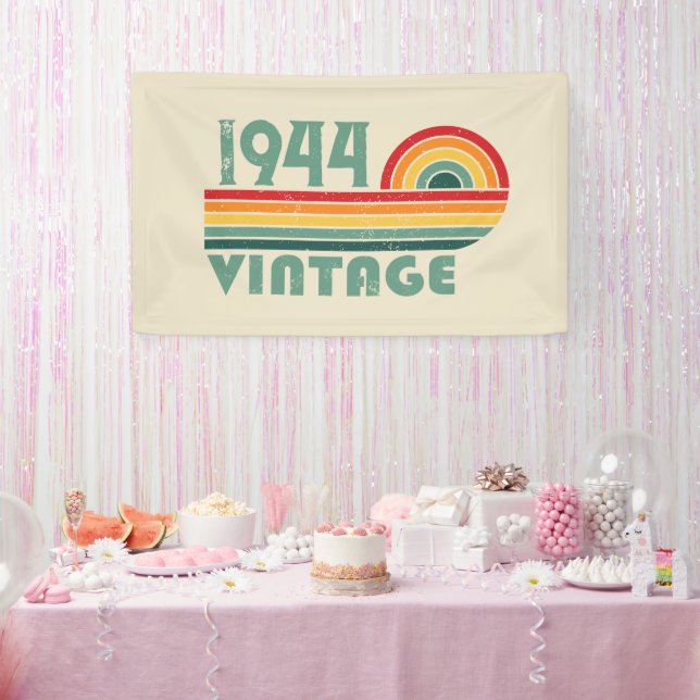 Personalized vintage 80th birthday gifts banner (Party)