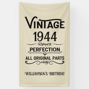 Personalized vintage 80th birthday gifts black banner