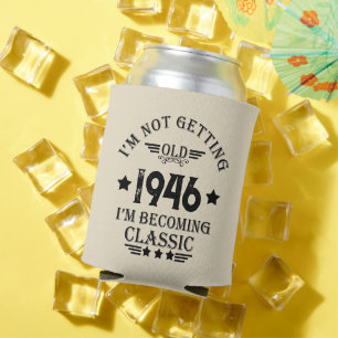 Personalized vintage 80th birthday gifts black can cooler