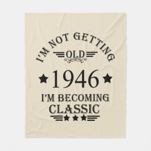 Personalized vintage 80th birthday gifts black fleece blanket