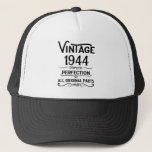 Personalized vintage 80th birthday gifts black trucker hat<br><div class="desc">You can add some originality with this limited edition, premium quality, and original, classy, retro, and vintage-looking birthday graphic design with a cool typography font. This is a great gift idea for men, women, husbands, wives, girlfriends, and boyfriends who will love this one-of-a-kind piece of art. Unique and funny holiday...</div>