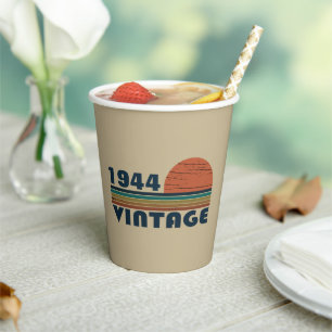 Personalized vintage 80th birthday gifts paper cups