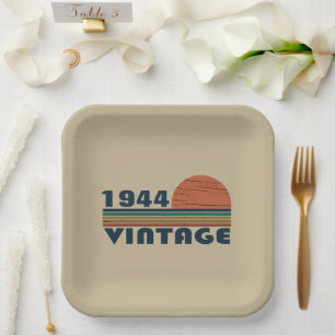 Personalized vintage 80th birthday gifts paper plate