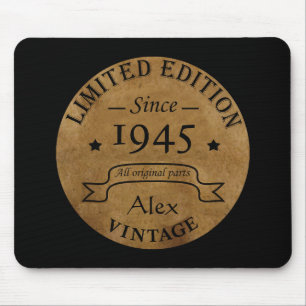 Personalized vintage 80th birthday mouse pad