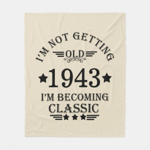 Personalized vintage 90th birthday party fleece blanket