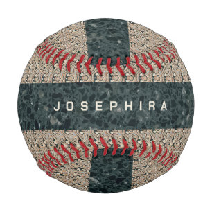 Personalized Vintage Abstract Quartz Stone Natural Baseball