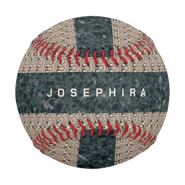 Personalized Vintage Abstract Quartz Stone Natural Baseball (Front)