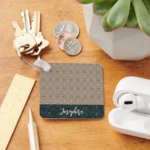 Personalized Vintage Abstract Quartz Stone Natural Keychain