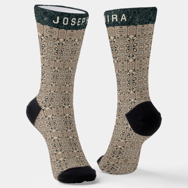 Personalized Vintage Abstract Quartz Stone Natural Socks (Angled)