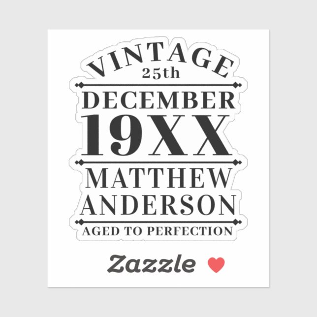 Personalized Vintage Aged to Perfection (Sheet)