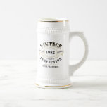 Personalized Vintage Aged To Perfection Birthday Beer Stein<br><div class="desc">Black and gold fun vintage aged to perfection adult birthday gift idea for men,  great for any age birthday celebration,  or other occasions. Custom it with your own text.</div>