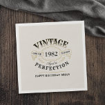 Personalized Vintage Aged To Perfection Birthday  Napkin<br><div class="desc">Black gold and beige fun vintage aged to perfection adult birthday napkins for men,  great for any age birthday celebration,  or other occasions. Custom it with your own text.</div>