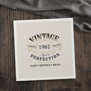 Personalized Vintage Aged To Perfection Birthday  Napkin