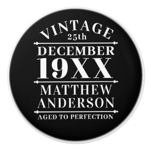 Personalized Vintage Aged to Perfection Ceramic Knob