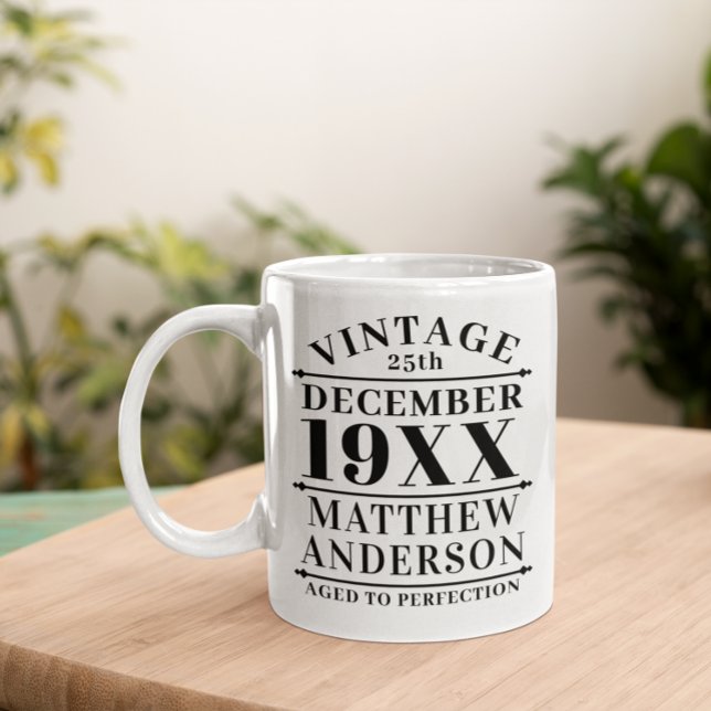 Personalized Vintage Aged to Perfection Coffee Mug (Creator Uploaded)