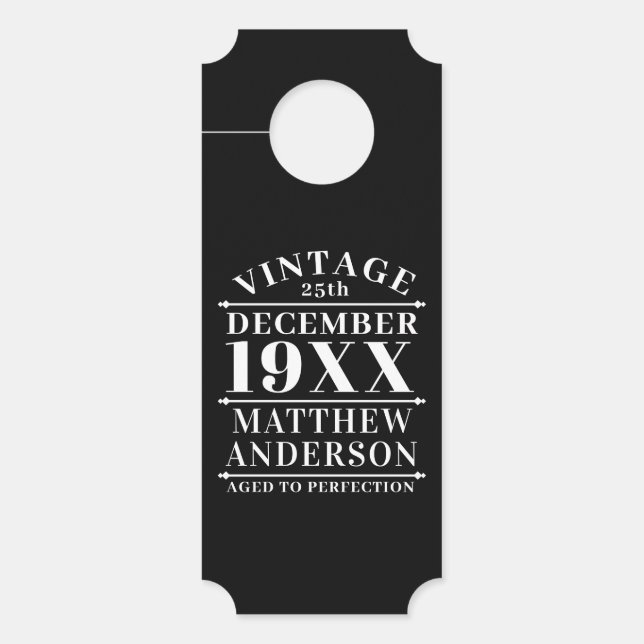 Personalized Vintage Aged to Perfection Door Hanger (Front)