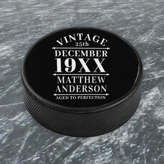 Personalized Vintage Aged to Perfection Hockey Puck (Creator Uploaded)
