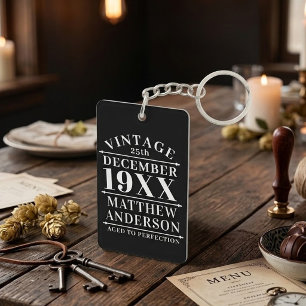 Personalized Vintage Aged to Perfection Keychain