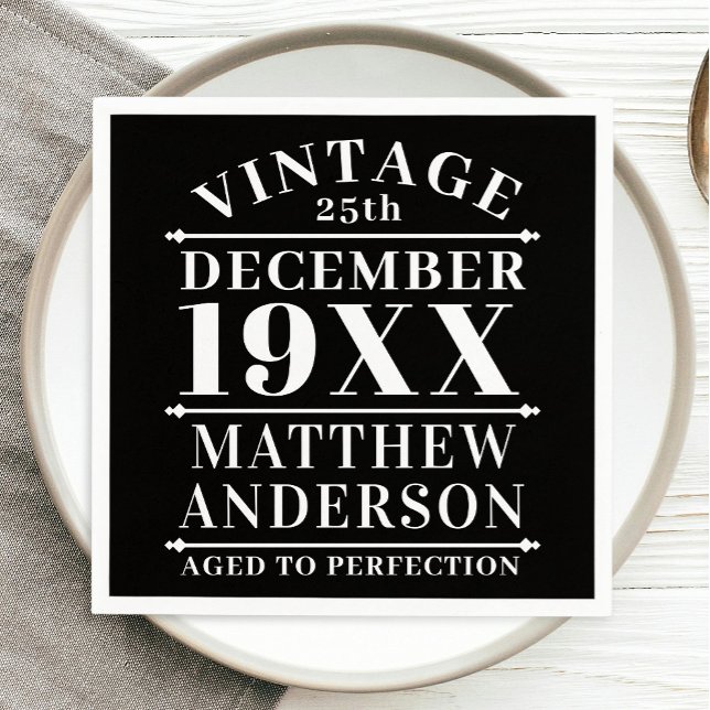 Personalized Vintage Aged to Perfection Napkin (Creator Uploaded)