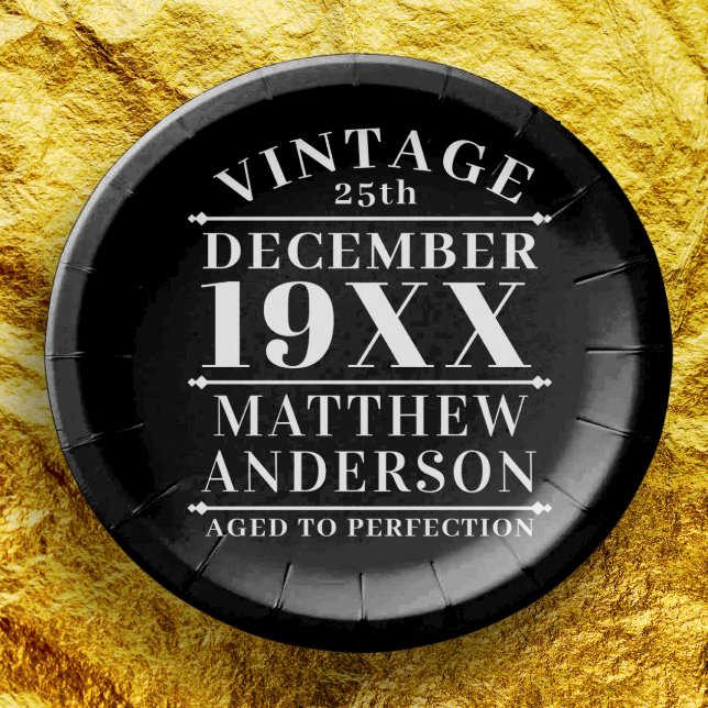 Personalized Vintage Aged to Perfection Paper Plate (Creator Uploaded)