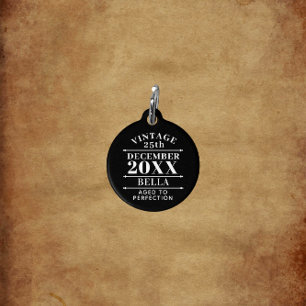 Personalized Vintage Aged to Perfection Pet Tag