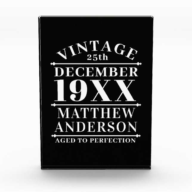 Personalized Vintage Aged to Perfection Photo Block (Front)