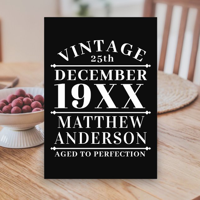 Personalized Vintage Aged to Perfection Table Number (Creator Uploaded)