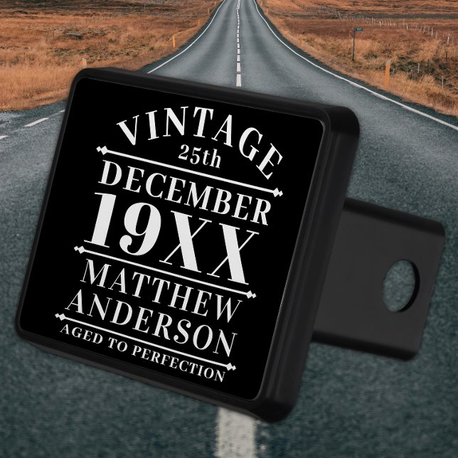 Personalized Vintage Aged to Perfection Trailer Hitch Cover (Creator Uploaded)