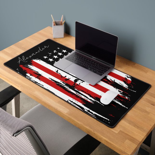 Personalized Vintage American Flag  Desk Mat (Office 2)
