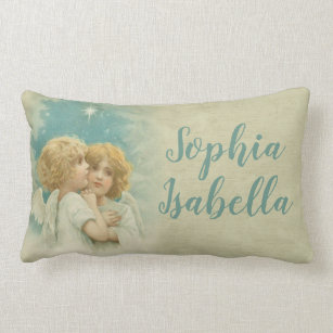 Personalized Vintage Angels in Heaven Lumbar Pillow
