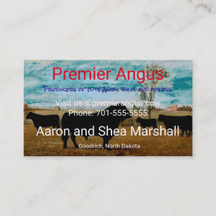 Personalized Vintage Angus Cattle Business Card