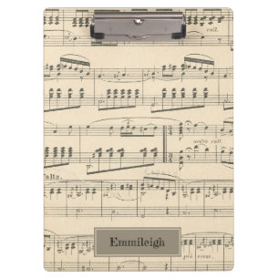 Personalized Vintage Antique Music Clipboard