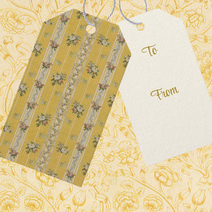 Personalized Vintage Antique Wallpaper Yellow  Gift Tags